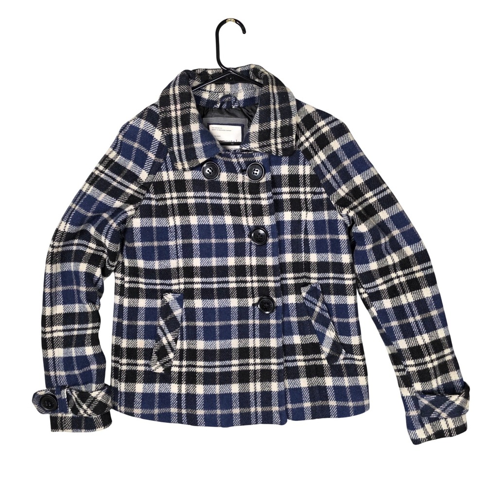 Aeropostale Pea Coat Plaid Wool Blend Womens M Collegiate Outerwear Preppy